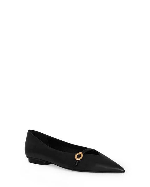 Rebecca Minkoff Black Pointed Toe Buckle Flat