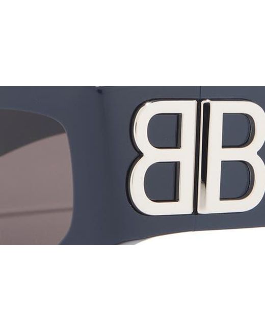 Balenciaga Gray 57Mm Rectangular Sunglasses