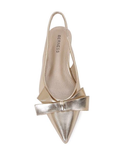 BERNESS White Bow Slingback Flat