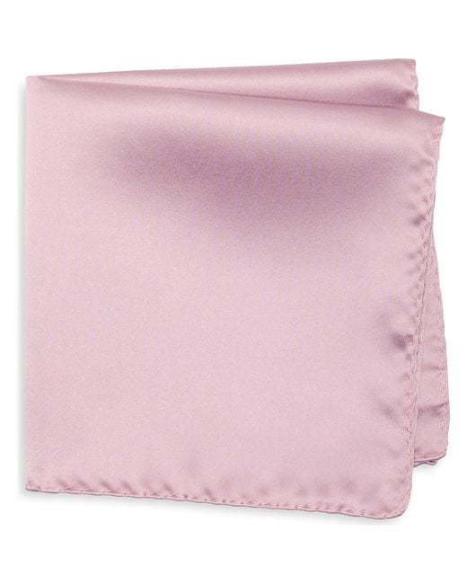 Con.struct Pink Solid Satin Pocket Square for men