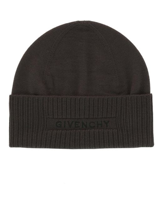 Givenchy Black Logo Wool Beanie