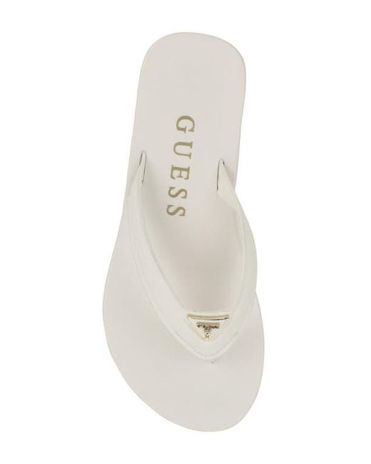 Guess White Candry Flip Flop