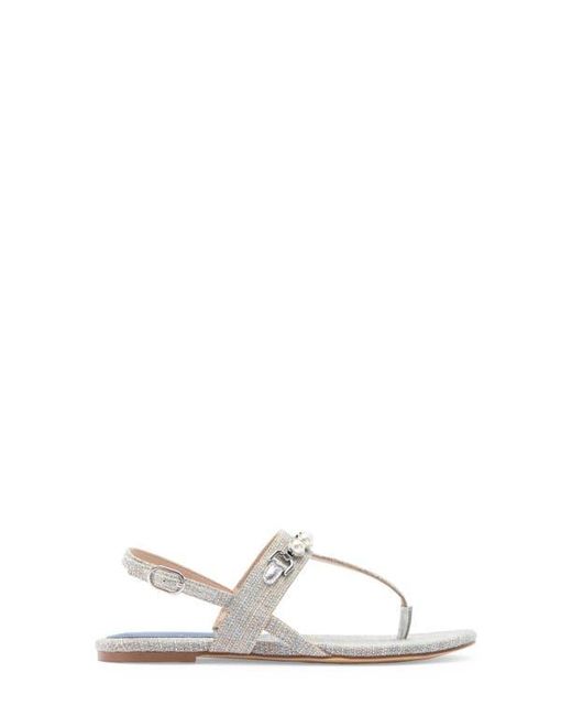 Stuart Weitzman White Perla T-Strap Sandal