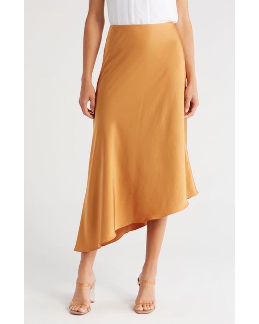 A.L.C. Orange Darcy Asymmetric Midi Skirt