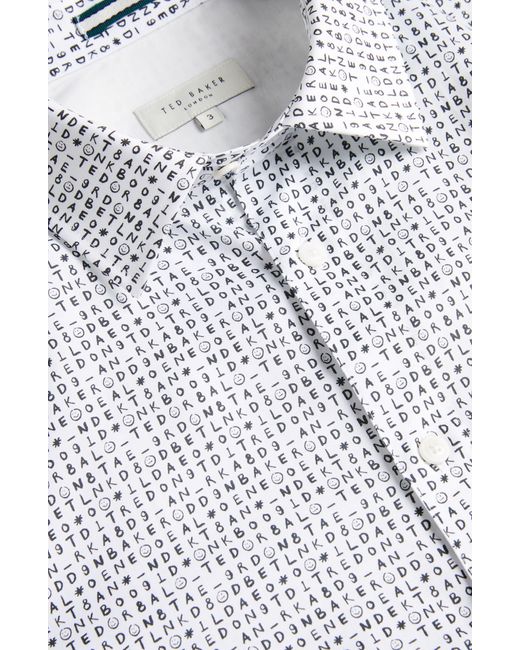 Ted Baker Gray Digby Button-up Shirt for men