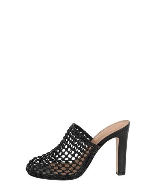 Ferragamo Black Woven Slide Sandal