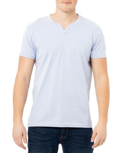 Xray Jeans White Split Neck Cotton T-Shirt for men