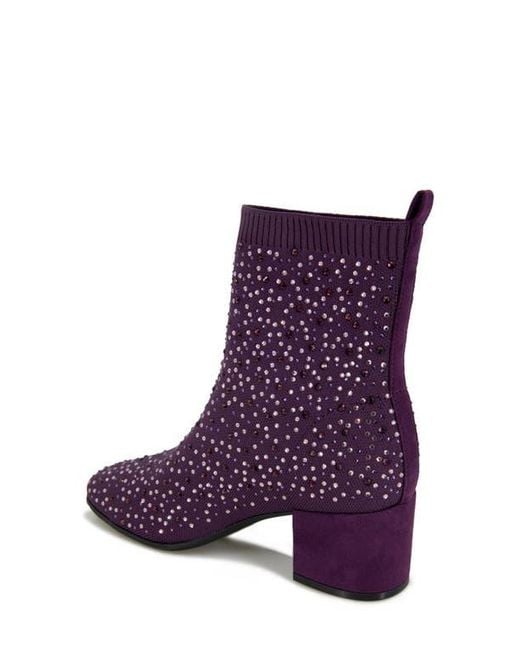Kenneth Cole Purple Rida Stretch Bootie