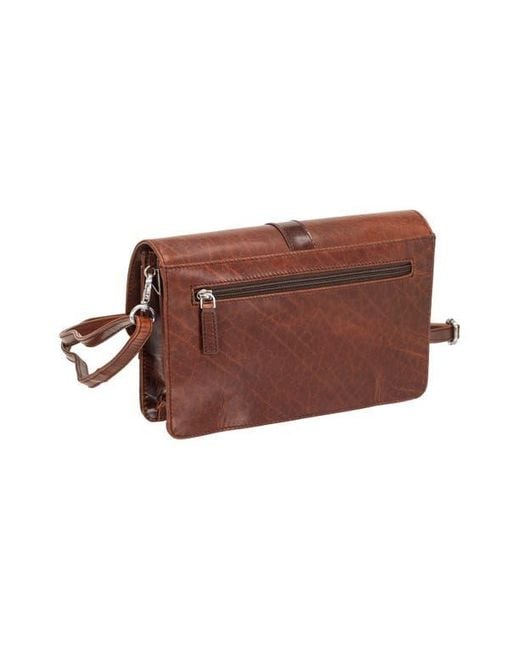 Mancini Brown Buffalo Messenger Bag for men