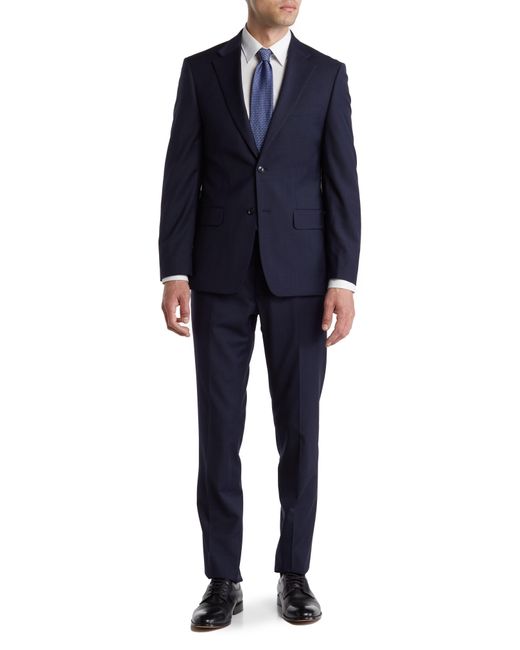 Tommy Hilfiger Blue Classic Plaid Wool Blend Suit for men