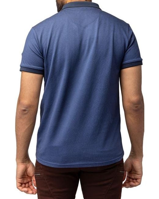 Xray Jeans Blue Piqué Polo for men