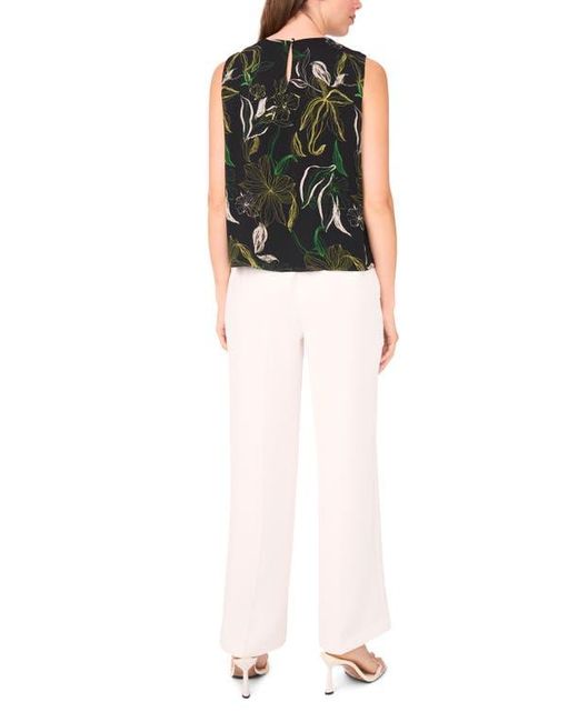 Halogen® Black Gathered Neck Sleeveless Shell