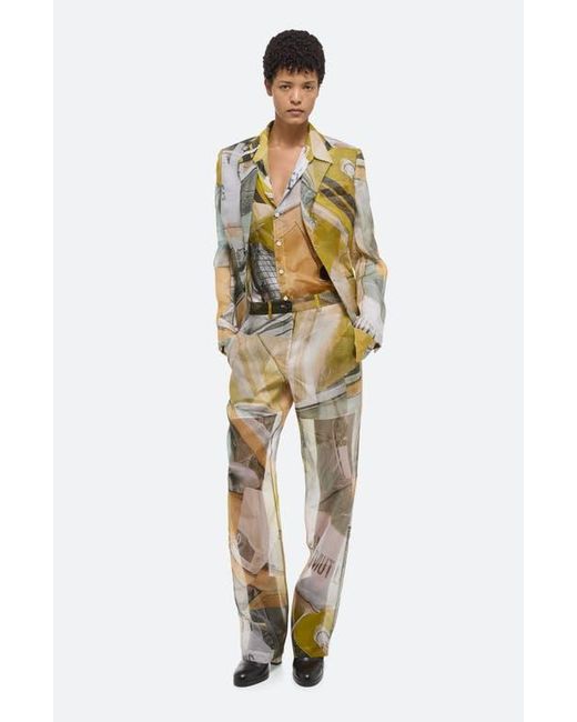Helmut Lang Green Print Blazer
