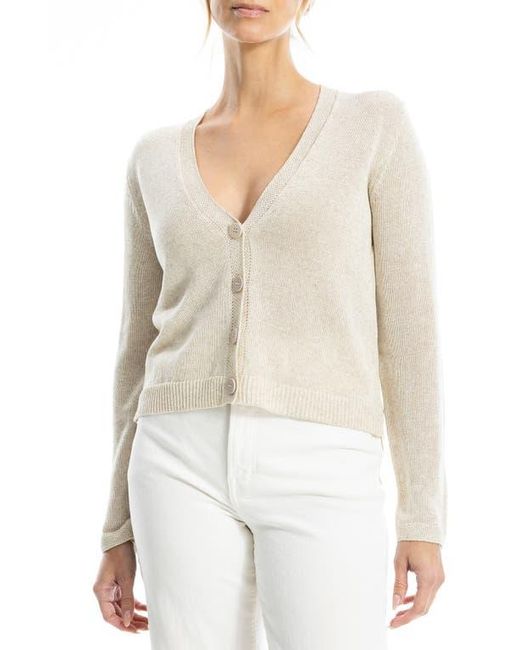 Max Studio White V-Neck Cardigan