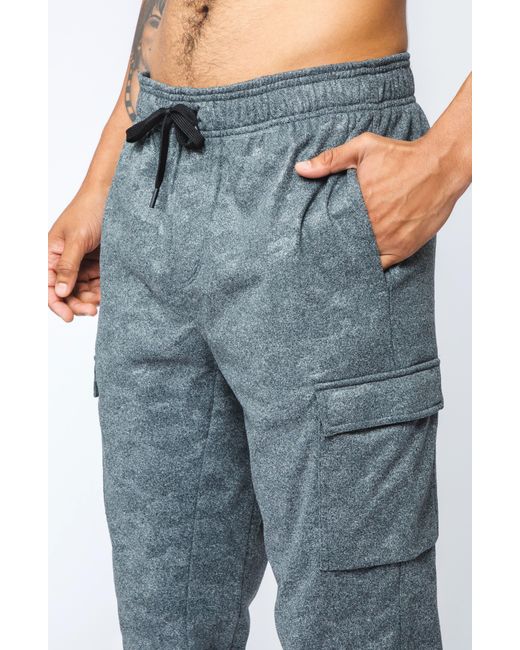 90 Degrees Blue Camo Brushed Joggers for men
