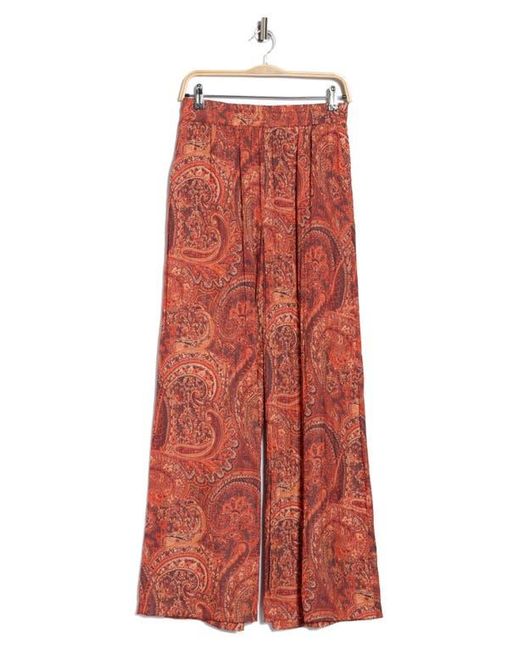 L'Agence Red Lillian Paisley Wide Leg Pants