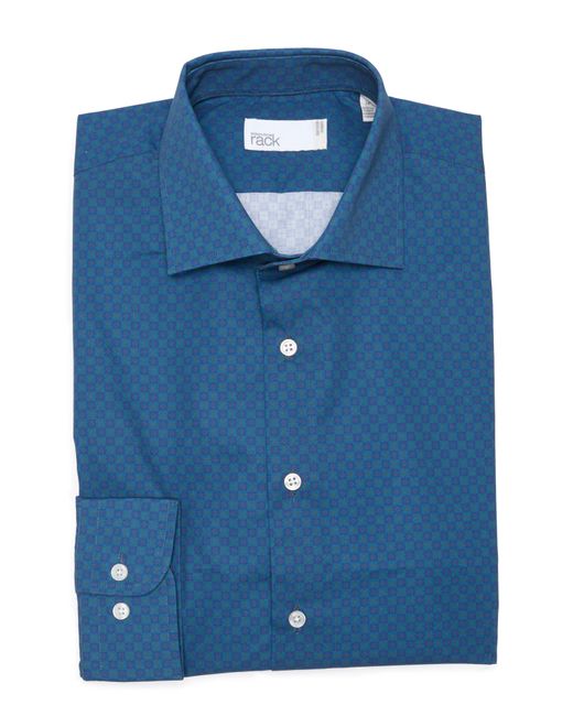 Nordstrom Rack Trim Fit Geo Print Dress Shirt in Blue for Men Lyst