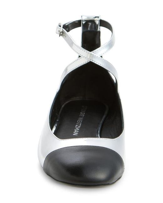 Stuart Weitzman Metallic Eden Cross Strap Ballet Flat