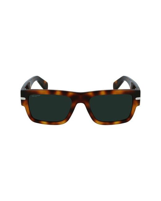 Ferragamo Black Classic Logo 54Mm Rectangular Sunglasses for men