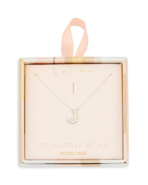 Leith White Cubic Zirconia Initial Pendant Necklace