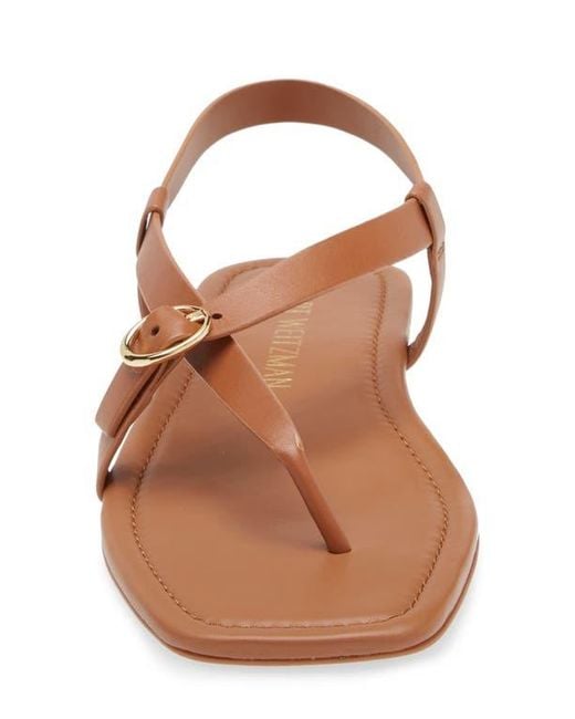 Stuart Weitzman Brown Benni Slingback Flat Sandal