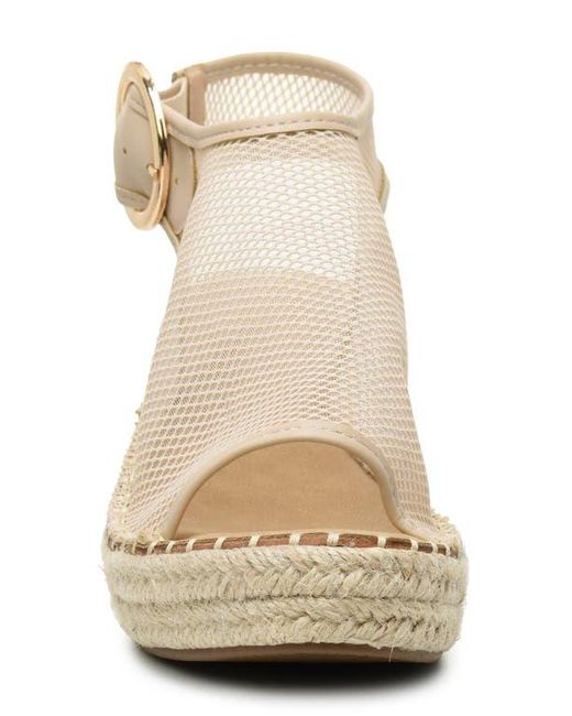 Catherine Malandrino Natural Keith Platform Wedge Mesh Sandal