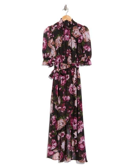 eliza j purple floral dress Eliza J Floral Appliqu Gown