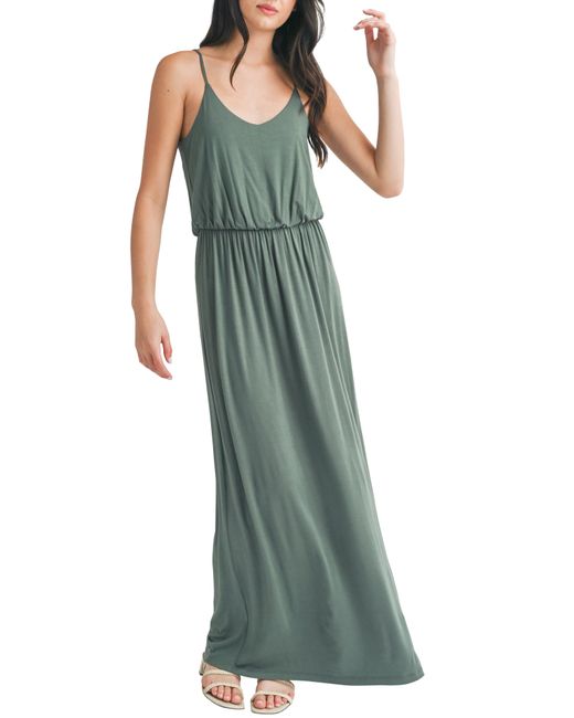 Lush Green Knit Maxi Dress