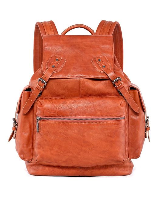 Old Trend Orange Bryan Leather Backpack
