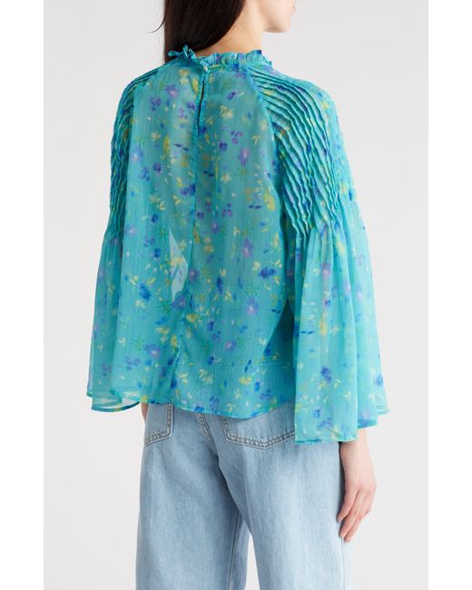 French Connection Blue Aden Hallie Floral Top