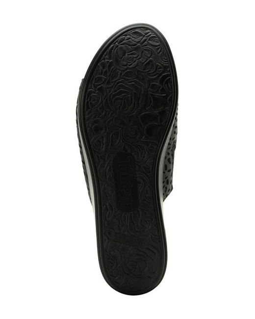 Alegria By Pg Lite Black Triniti Platform Wedge Slide Sandal