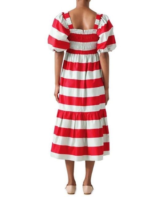 L.K.Bennett Red Ruby Bold Stripe Maxi Dress