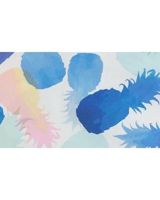 Rainforest Blue Watercolor Pineapple Swim Trunks for men