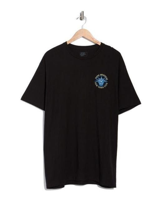 Vans Black Nyc Liberty Skull Logo Graphic T-Shirt for men