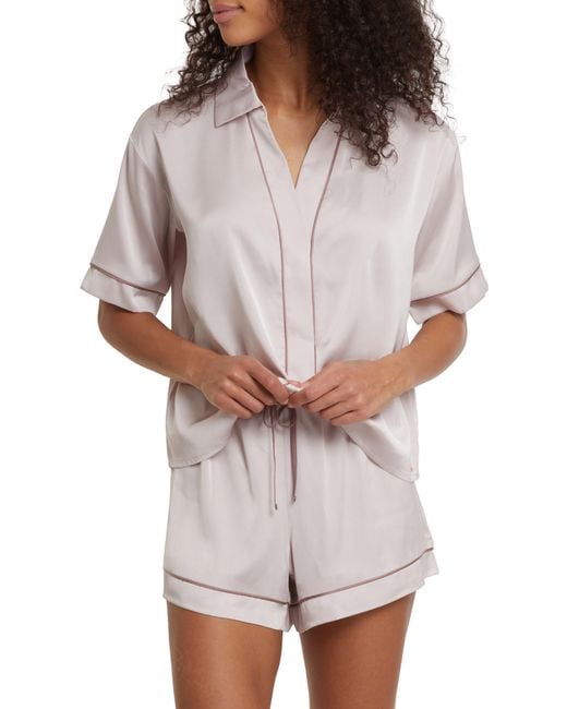 Danskin White Satin Short Pajamas