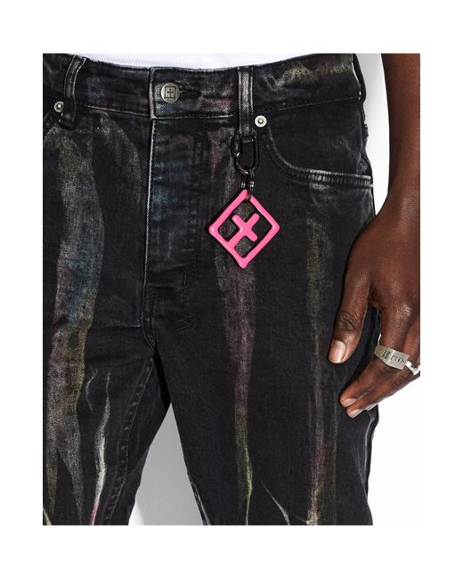 Ksubi Black Chitch Pink Refrakt Slim Fit Jeans for men