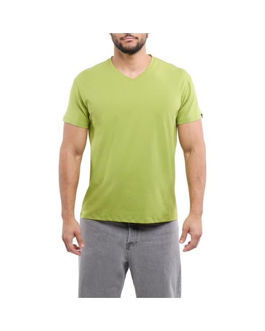 Xray Jeans Green Cotton Spandex V-Neck T-Shirt for men