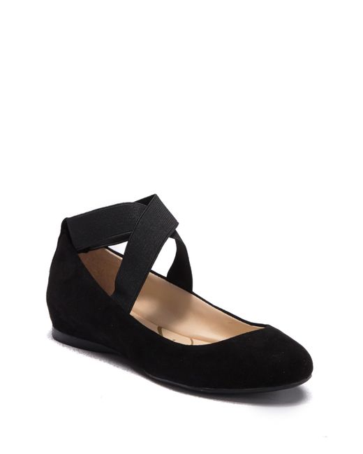 Jessica Simpson Black Mandayss Ankle Strap Ballet Flat - Wide Width Available