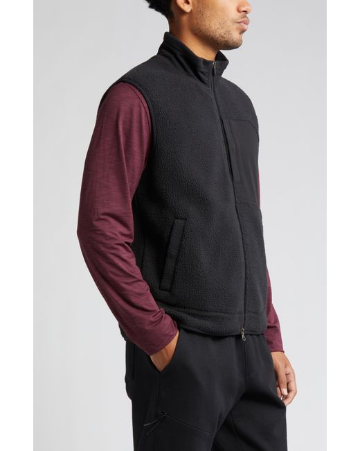 Zella Black High Pile Fleece Vest for men