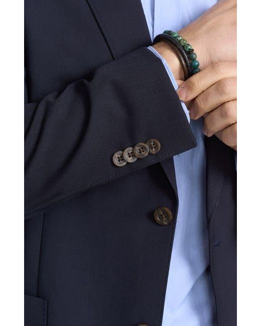 Flynt Blue Journey Solid Wool Sport Coat for men