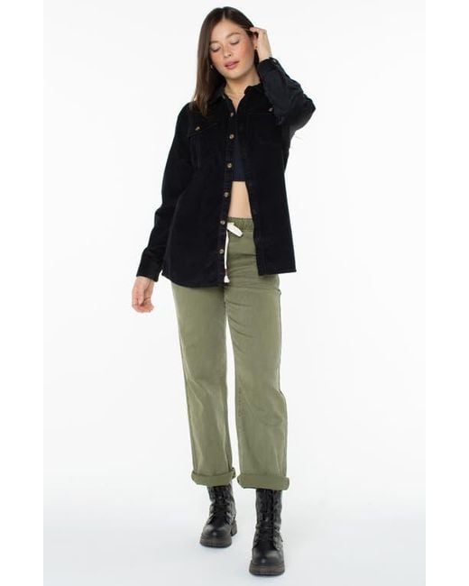 Roxy Black Let Go Corduroy Button-Up Shirt