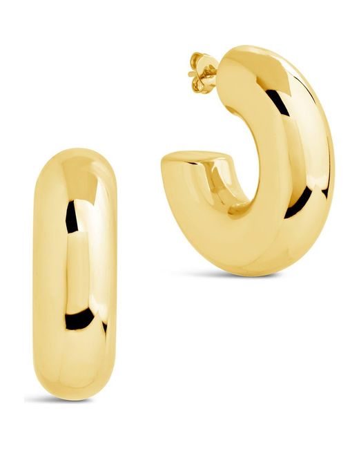Sterling Forever Metallic Wynonna Tube Hoop Earrings