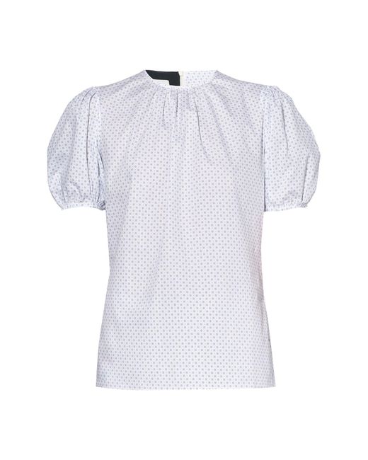 Erdem White Delora Ditsy Lace-up Top