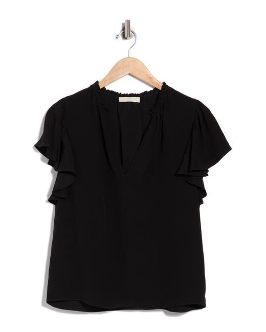 Ulla Johnson Black Lilo Flutter Sleeve Top