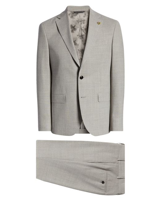 Ted Baker Gray Ralph Extra Slim Fit Wool Suit for men