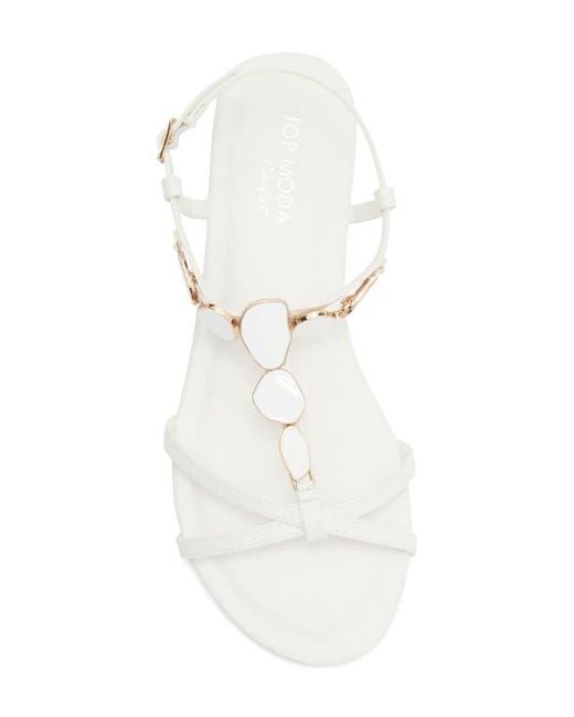 Top Moda White Verne Sandal