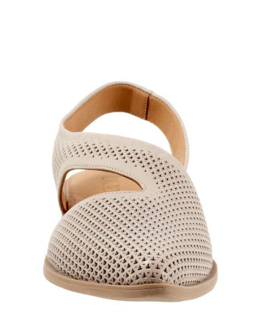 BUENO Natural Bianca Perf Slingback Pointed Toe Flat