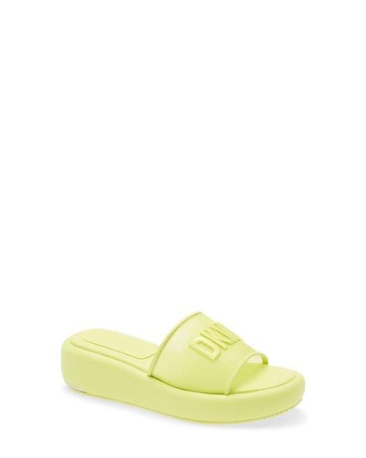 DKNY Yellow Odina Platform Slide Sandal