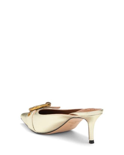 Kurt Geiger Mayfair Mule Kitten Heel Pump in White | Lyst