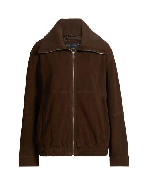 Bernardo Black Oversize Suede Bomber Jacket